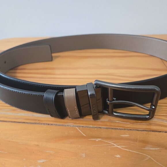 Coach Black/Brown Reversible Belt (Uncut) - Picture 1 of 4